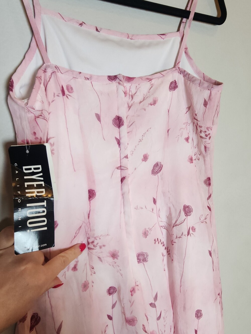 NWT Vtg 90s Y2K Byer Too! California Mini Dress Pink Purple Floral Size 7 - Picture 7 of 15